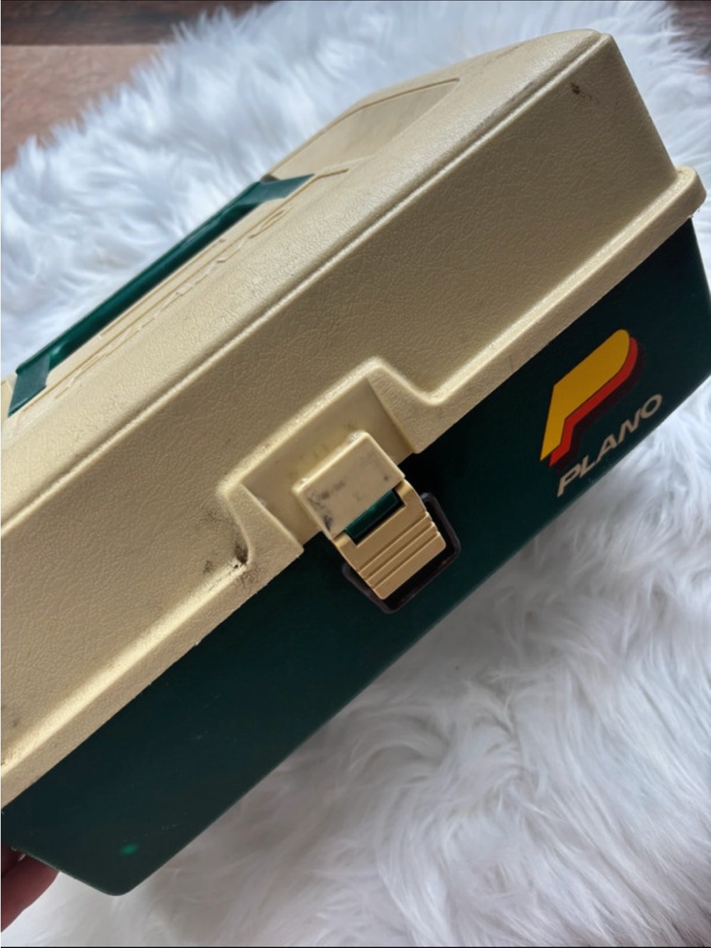 Vintage Tackle Box - Green and Cream